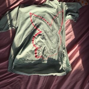 Green Womans Shirt with Bunny Design
